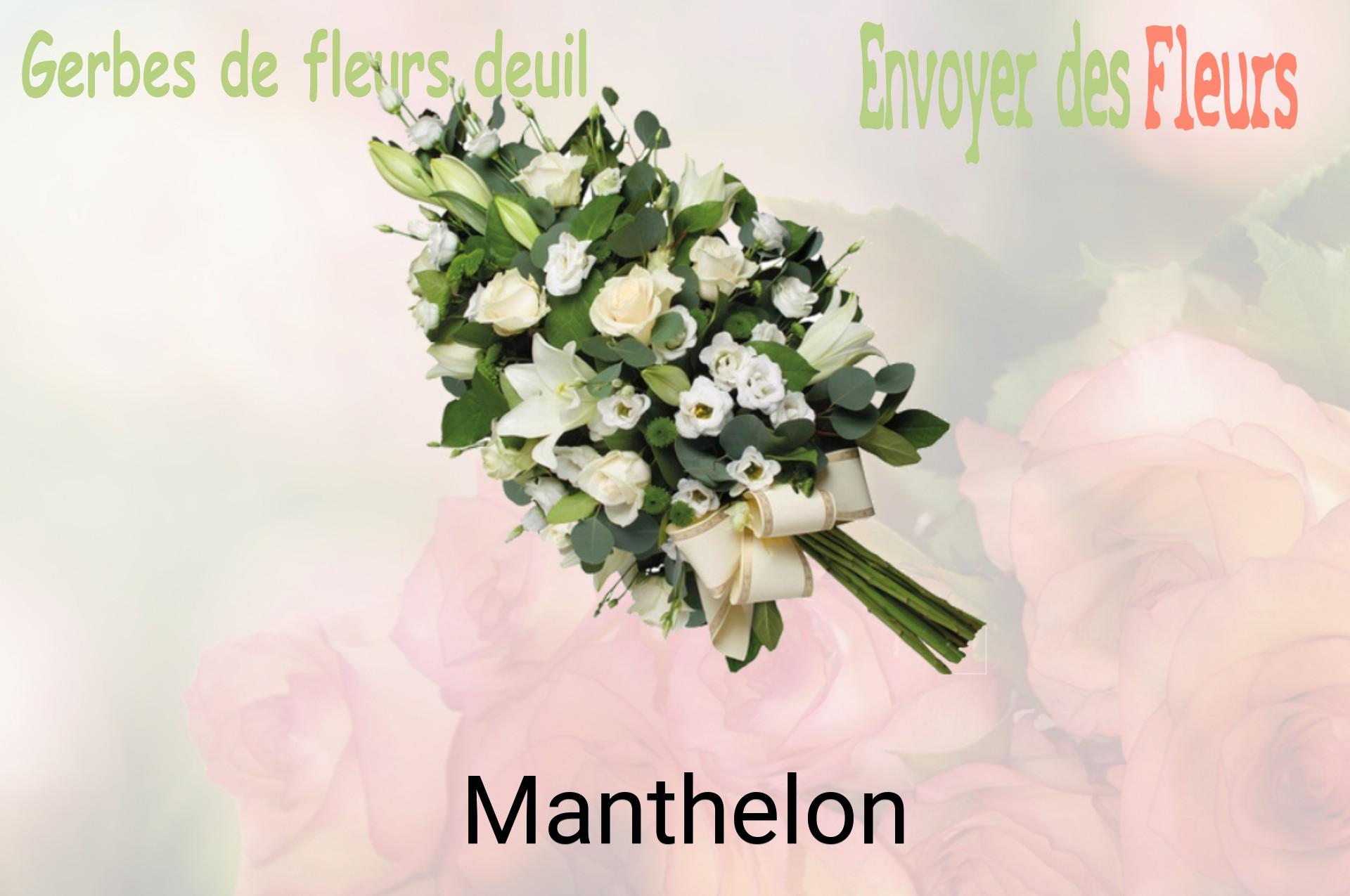 Gerbe de fleurs de deuil livrée à Manthelon